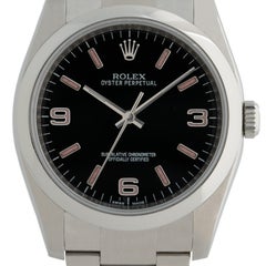 Rolex Stainless Steel Oyster Perpetual Model 116000 Black and Pink Dial & Papers