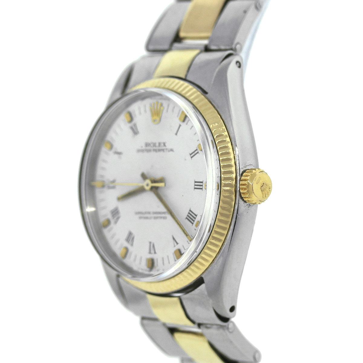 Rolex Stainless Steel Oyster Perpetual White Dial Automatic Wristwatch Ref 1005  In Good Condition In Boca Raton, FL