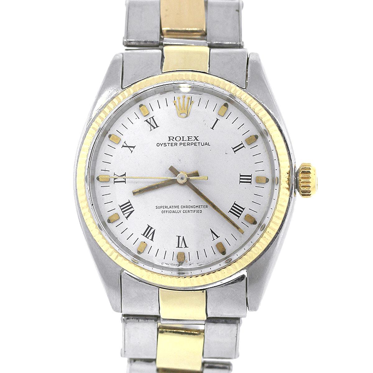 Rolex Stainless Steel Oyster Perpetual White Dial Automatic Wristwatch Ref 1005 