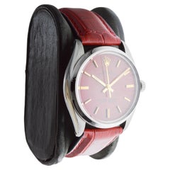 Rolex Stainless Steel Oyster Perpetual with Custom Red Dial circa 1970's