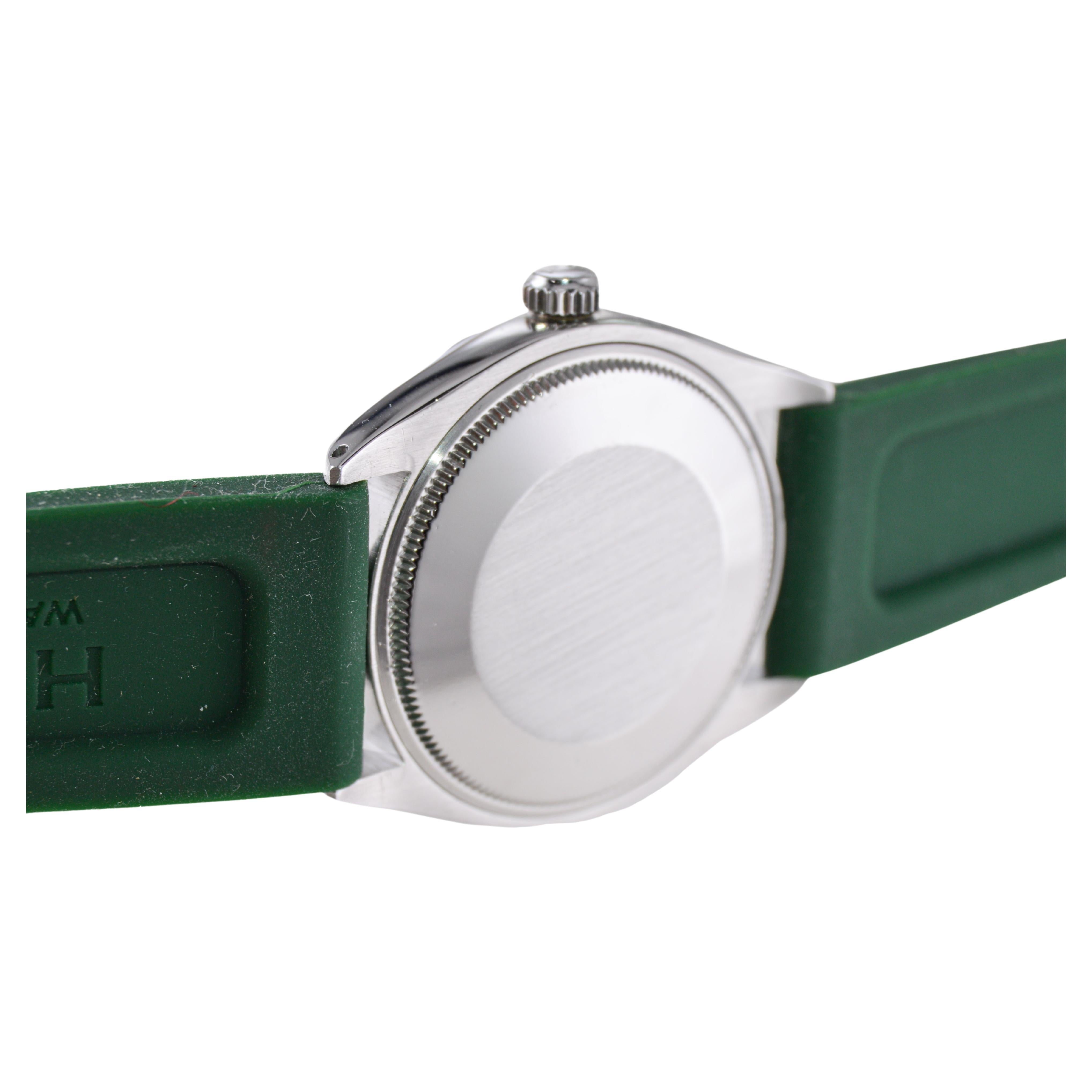 Rolex Oyster Perpetual in acciaio inossidabile con quadrante personalizzato Greene & Greene circa, anni '80 in vendita 5