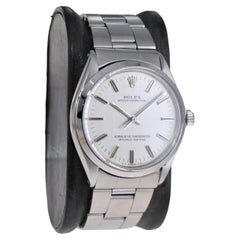 Rolex Stainless Steel Oyster Perpetual With Factory Original Silver Dial 1970's