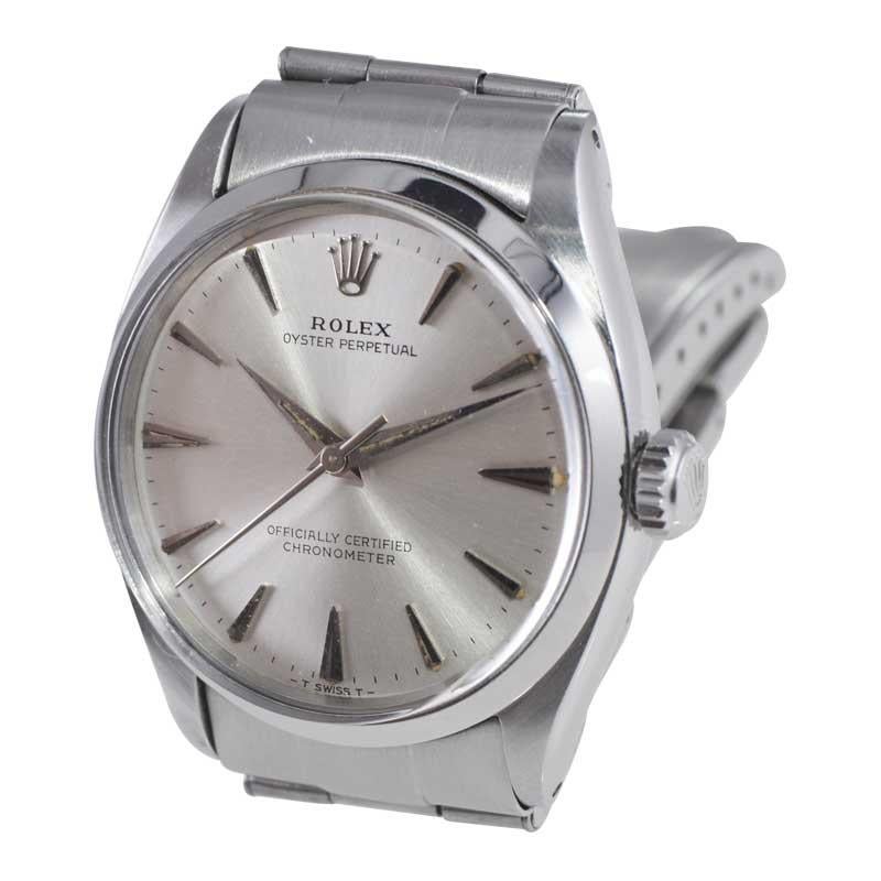 Rolex Stainless Steel Oyster Perpetual with Original Dial and Bracelet, 1957 For Sale 1