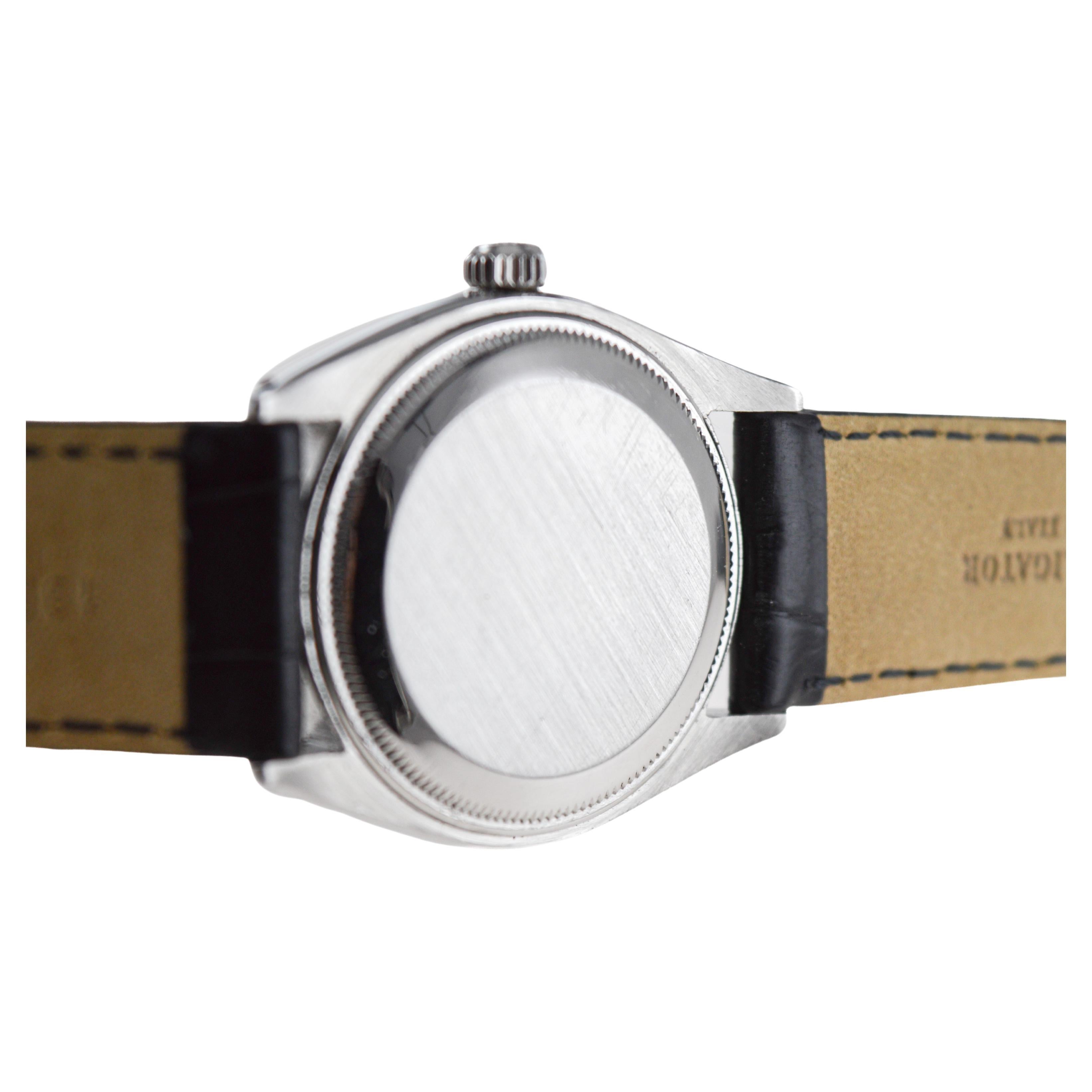 Rolex Oyster Perpetual avec moteur rare et lunette tournée, 1957 en vente 6