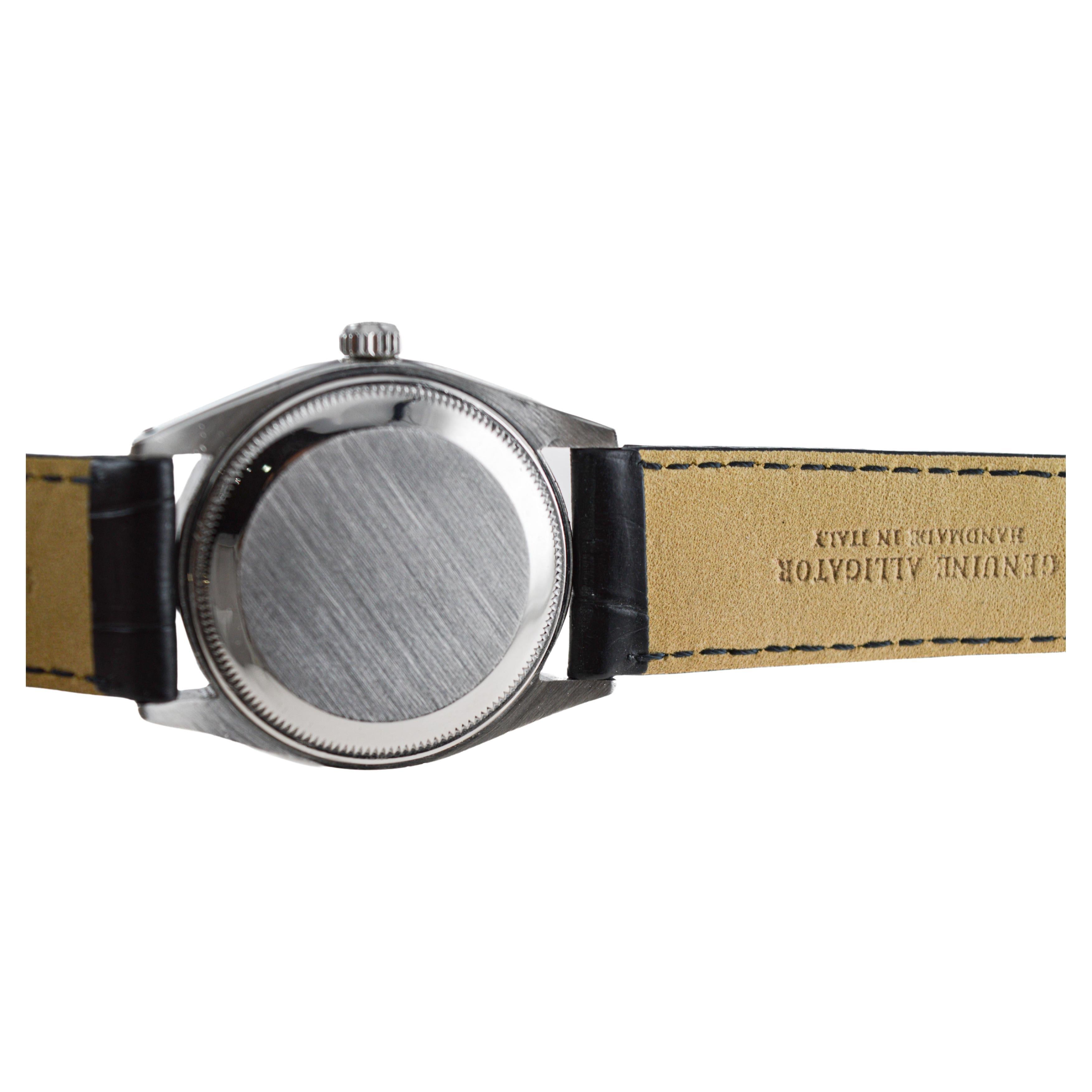 Rolex Oyster Perpetual avec moteur rare et lunette tournée, 1957 en vente 7