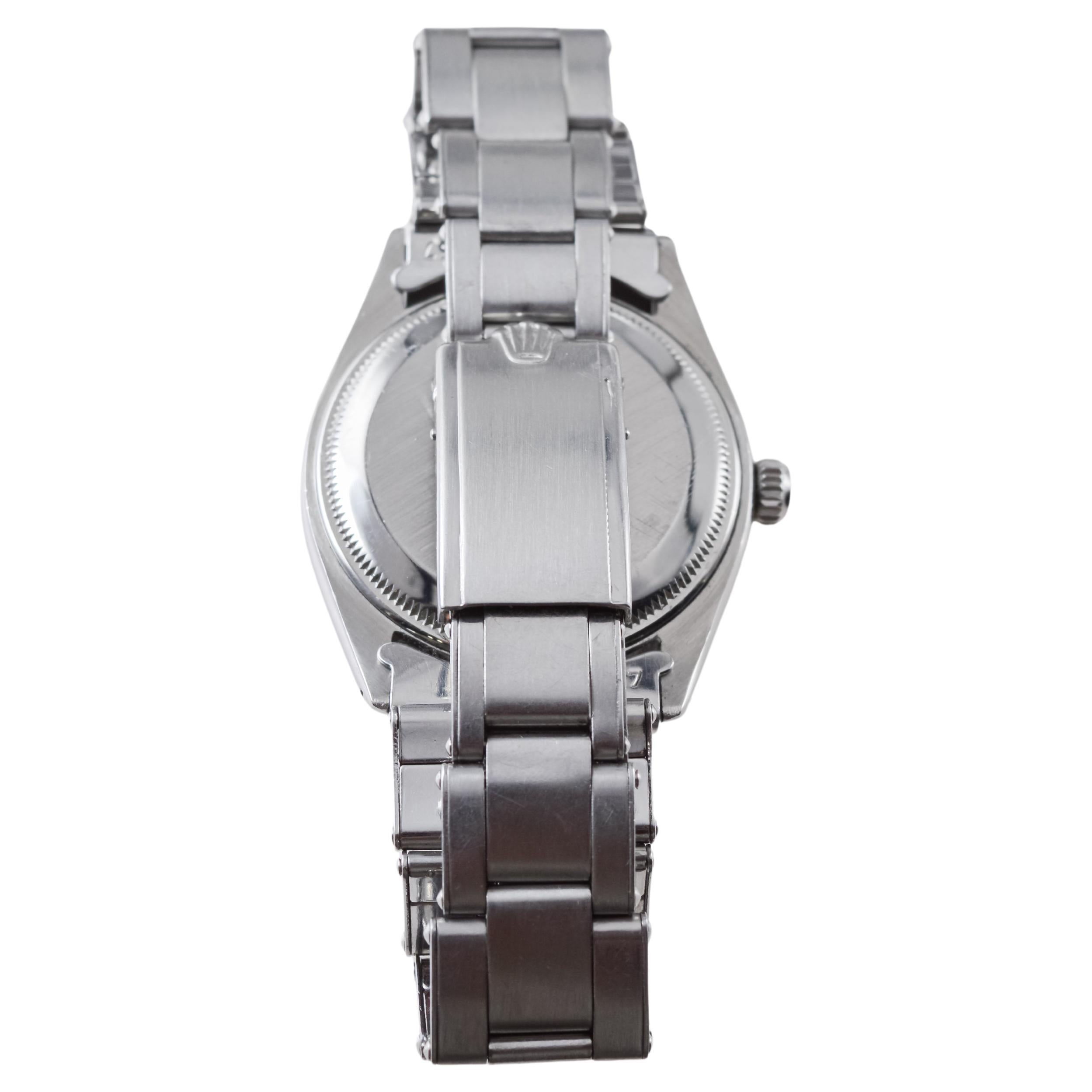 Rolex Oyster Perpetual avec moteur rare et lunette tournée, 1957 en vente 8