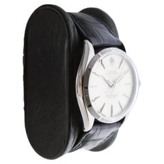Rolex Stainless Steel Oyster Perpetual with Rare Engine Turned Bezel 1957