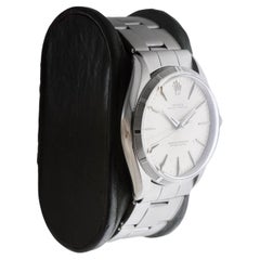 Rolex Stainless Steel Oyster Perpetual with Rare Engine Turned Bezel 1957