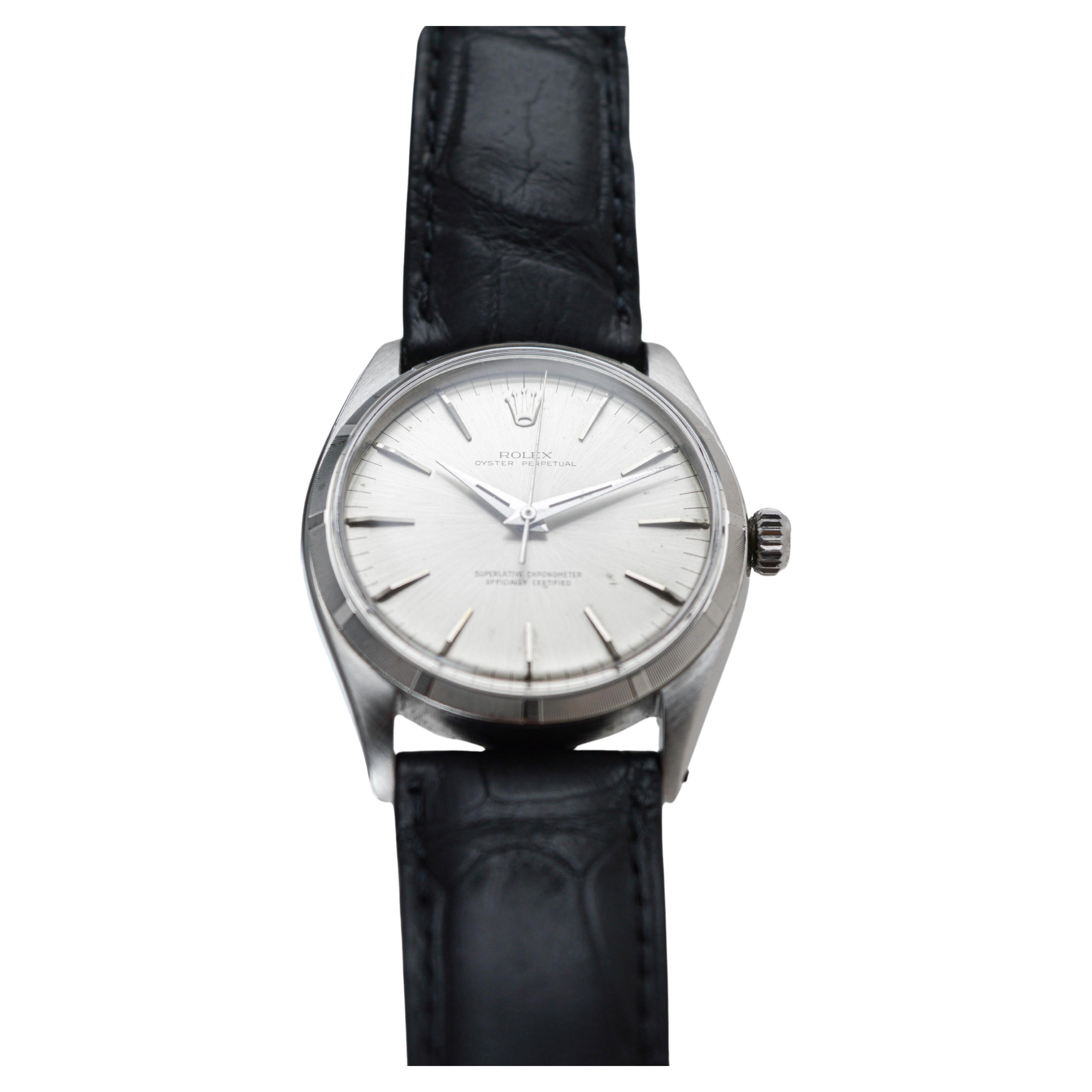 Rolex Oyster Perpetual avec moteur rare et lunette tournée, 1957 Unisexe en vente