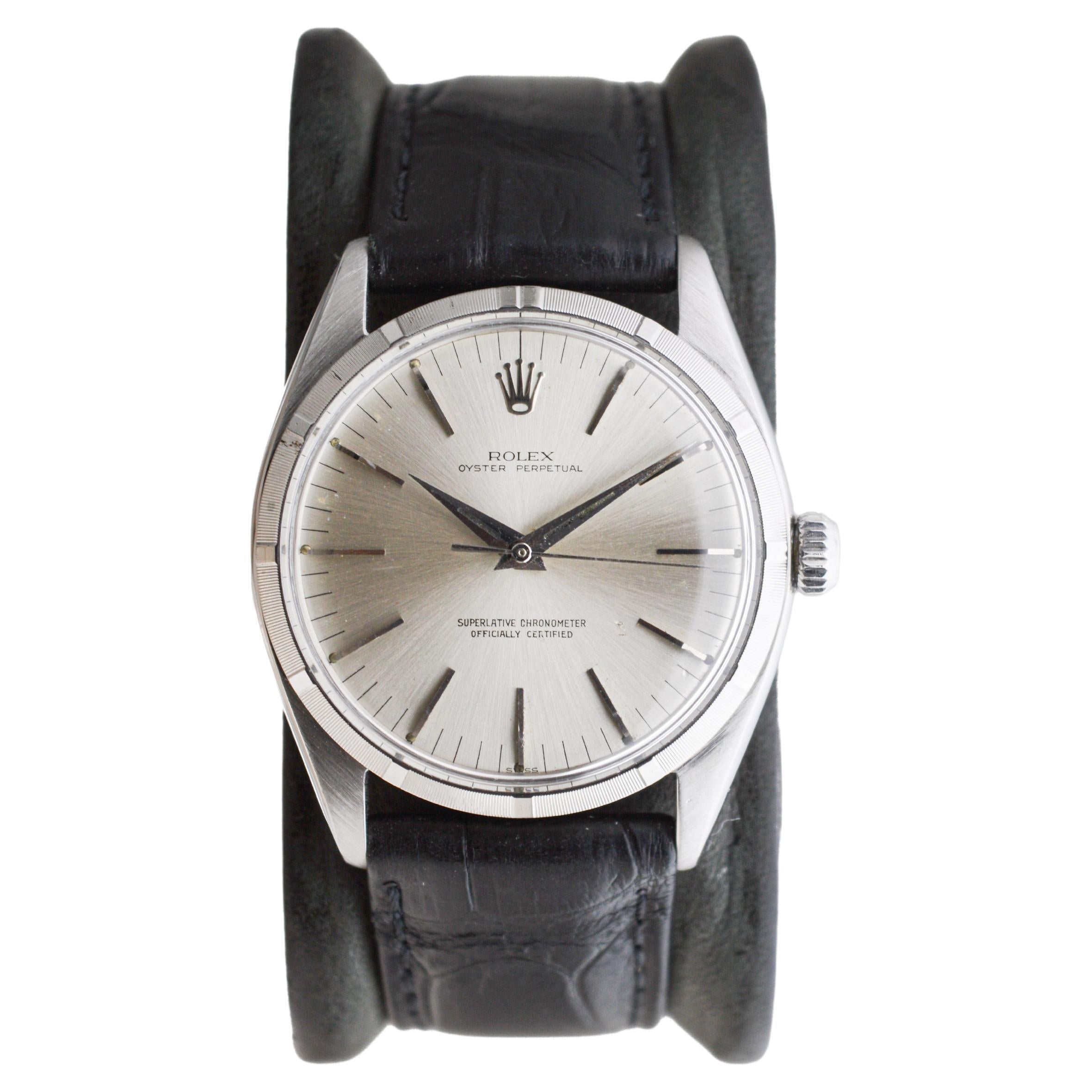 Rolex Oyster Perpetual avec moteur rare et lunette tournée, 1957