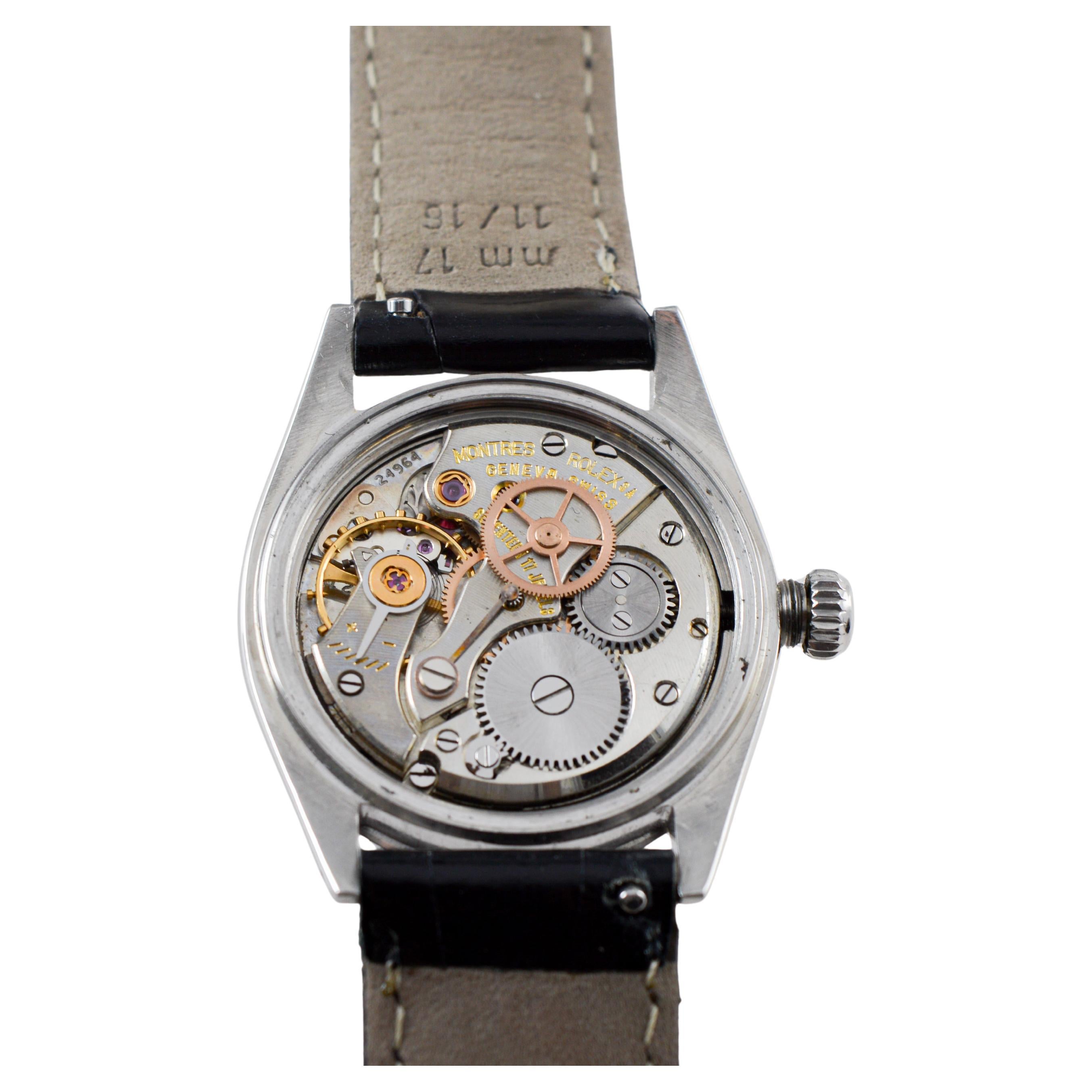 Rolex Stainless Steel Oyster Speedking Custom Lavender Dial circa 1960's 8