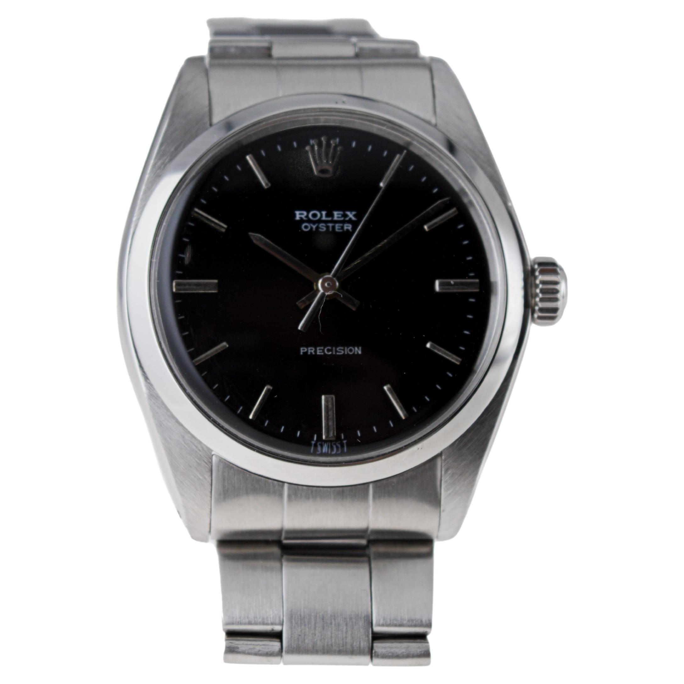 Rolex Stainless Steel Oyster with Rare Black Dial And Original Bracelet 5