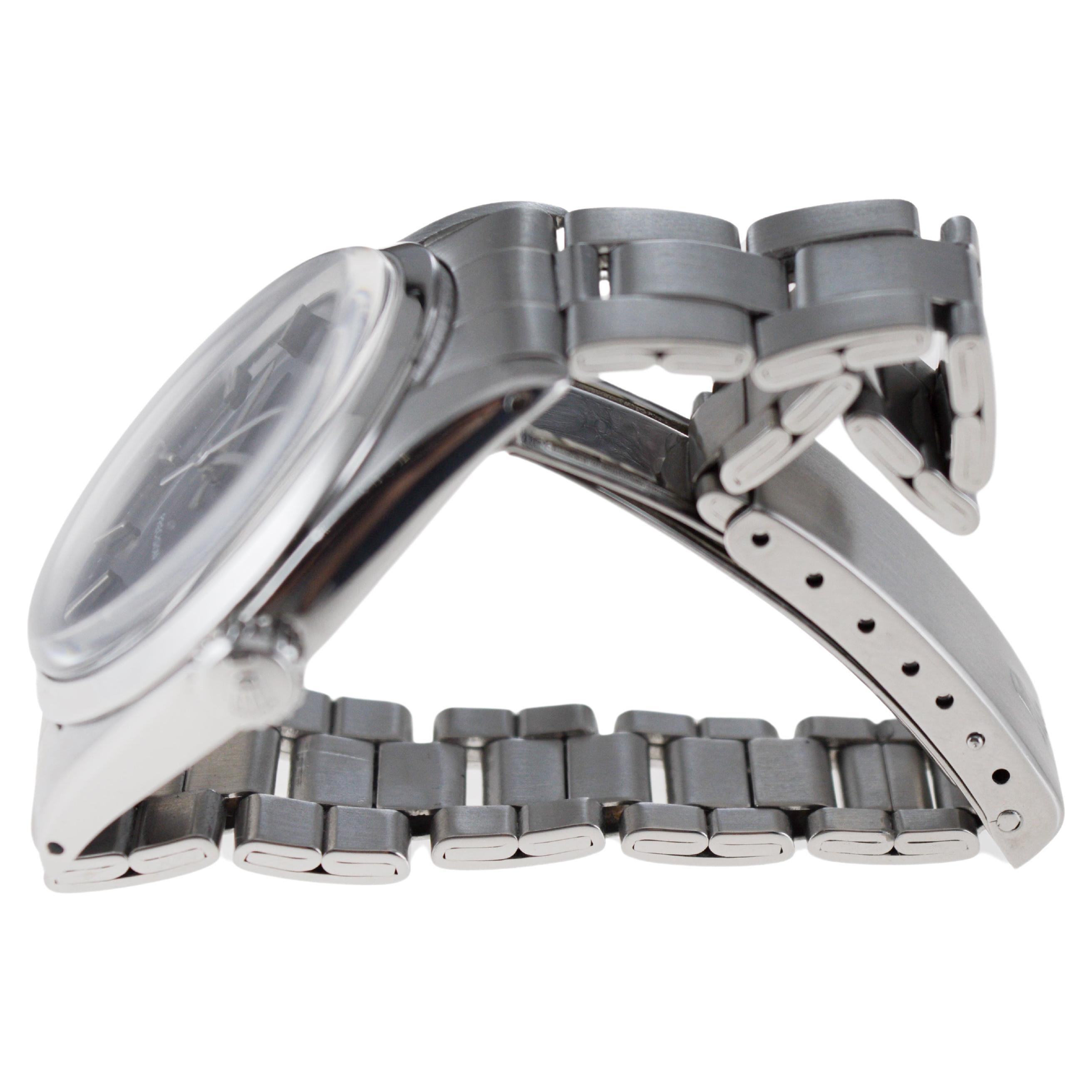 Rolex Stainless Steel Oyster with Rare Black Dial And Original Bracelet For Sale 8