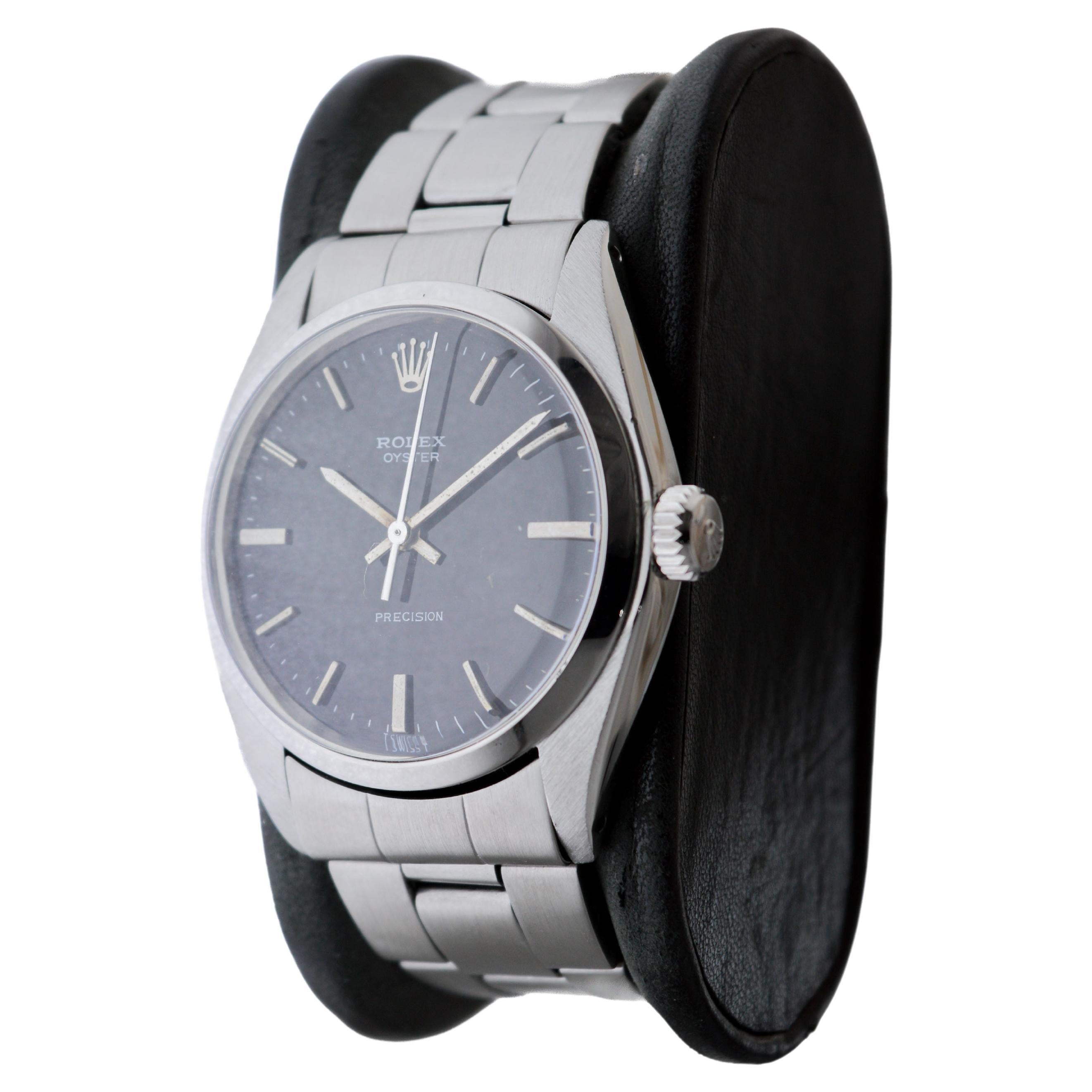 Rolex Stainless Steel Oyster with Rare Black Dial And Original Bracelet 2