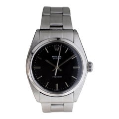 Rolex Stainless Steel Oyster with Rare Black Dial And Original Bracelet