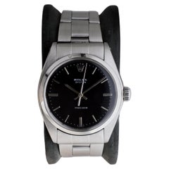 Used Rolex Stainless Steel Oyster with Rare Black Dial And Original Bracelet