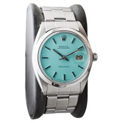 Rolex Stainless Steel Oysterdate with Custom Blue Dial circa, 1970's