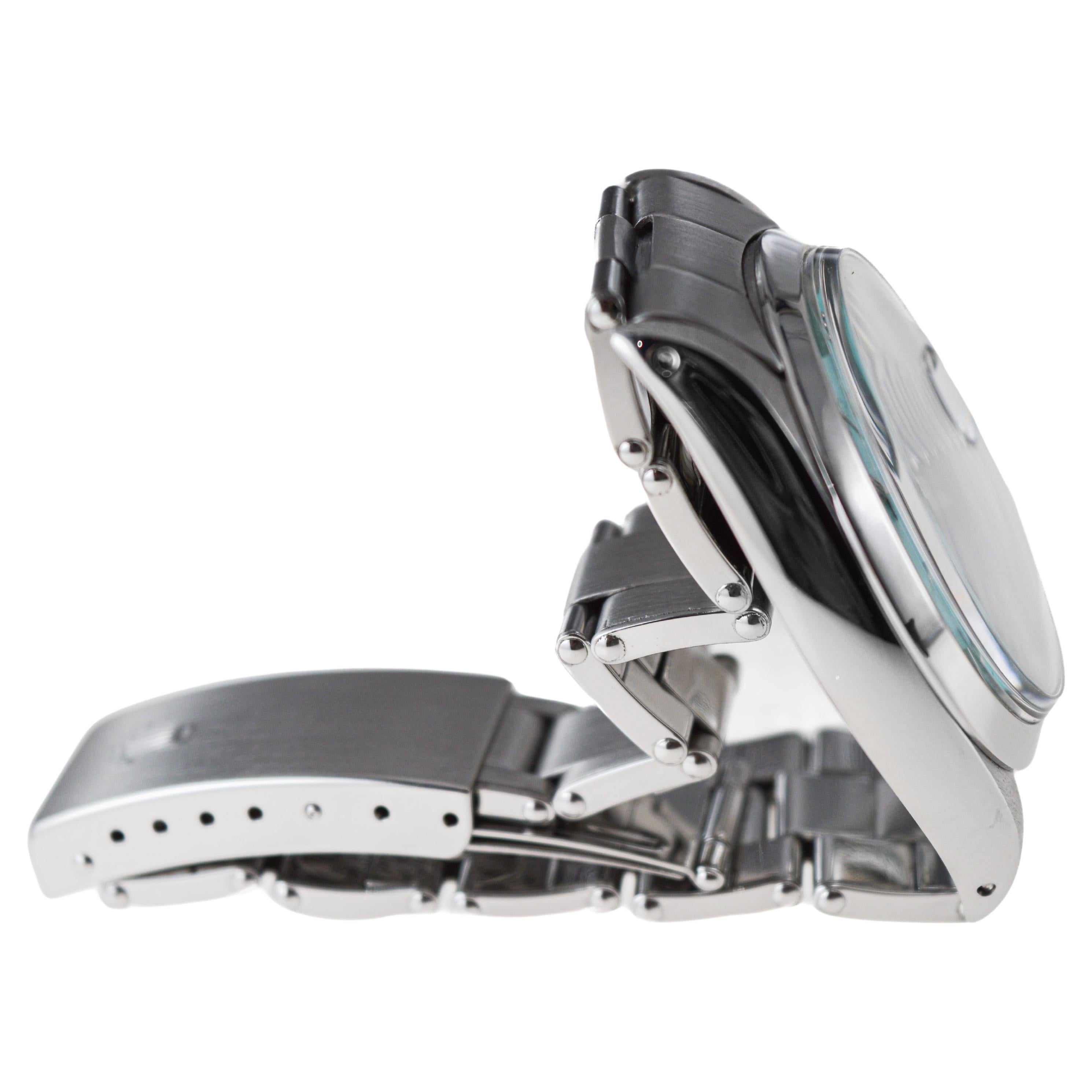 da uomo o donna Rolex Oysterdate in acciaio inossidabile con quadrante blu personalizzato circa, anni '70 in vendita