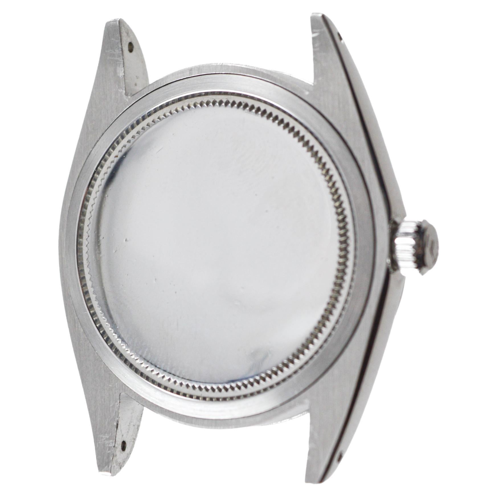 Rolex Stainless Steel Oysterdate with Custom Blue Diamond Dial circa, 1960's 8
