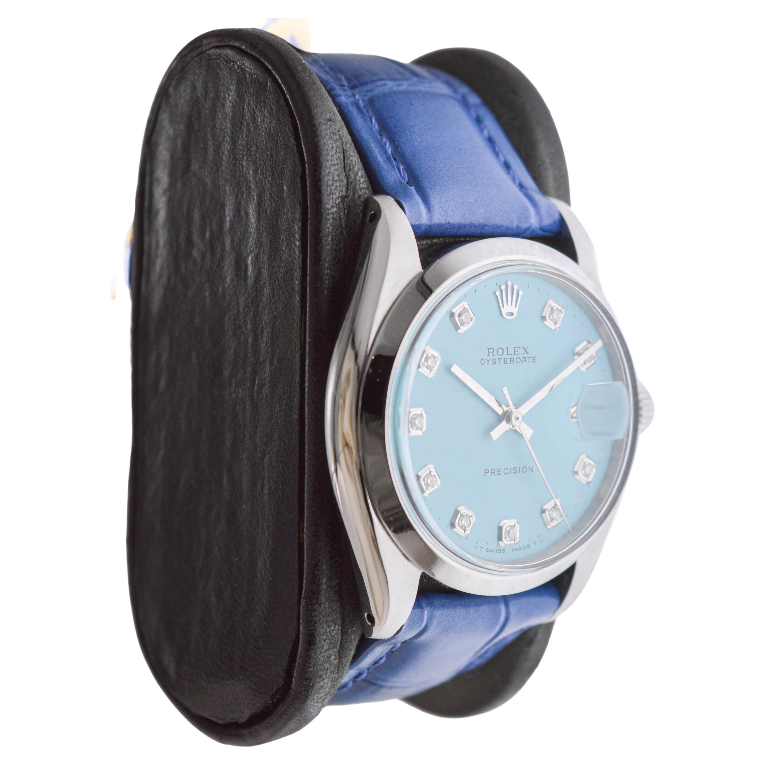 FACTORY / HOUSE: Rolex Watch Company
STYLE / REFERENCE: Oysterdate / Reference 6694
METAL / MATERIAL: Stainless Steel
CIRCA / YEAR: 1960's
DIMENSIONS / SIZE: Length 42mm X Diameter 35mm
MOVEMENT / CALIBER: Manual Winding / 17 Jewels / Caliber 
DIAL