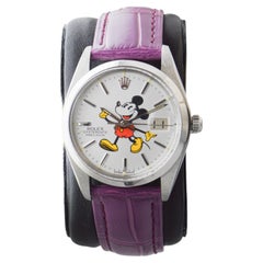 Rolex Stainless Steel Oysterdate with Custom Made "Mickey" Dial circa 1960's