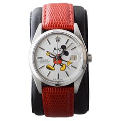 Rolex Edelstahl Oysterdate mit CUSTOM MADE "Mickey" Zifferblatt circa 1960's