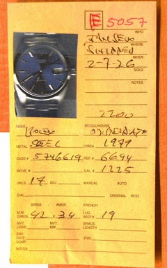 Rolex Stainless Steel Oysterdate with Custom Made Navy Blue Dial circa 1970's