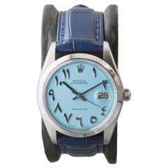 Rolex Steel Oysterdate with Custom Blue with Persian Numbers circa, 1960's