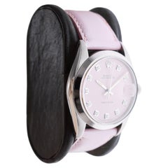 Rolex Stainless Steel Oysterdate with Custom Pink Dial 1970's