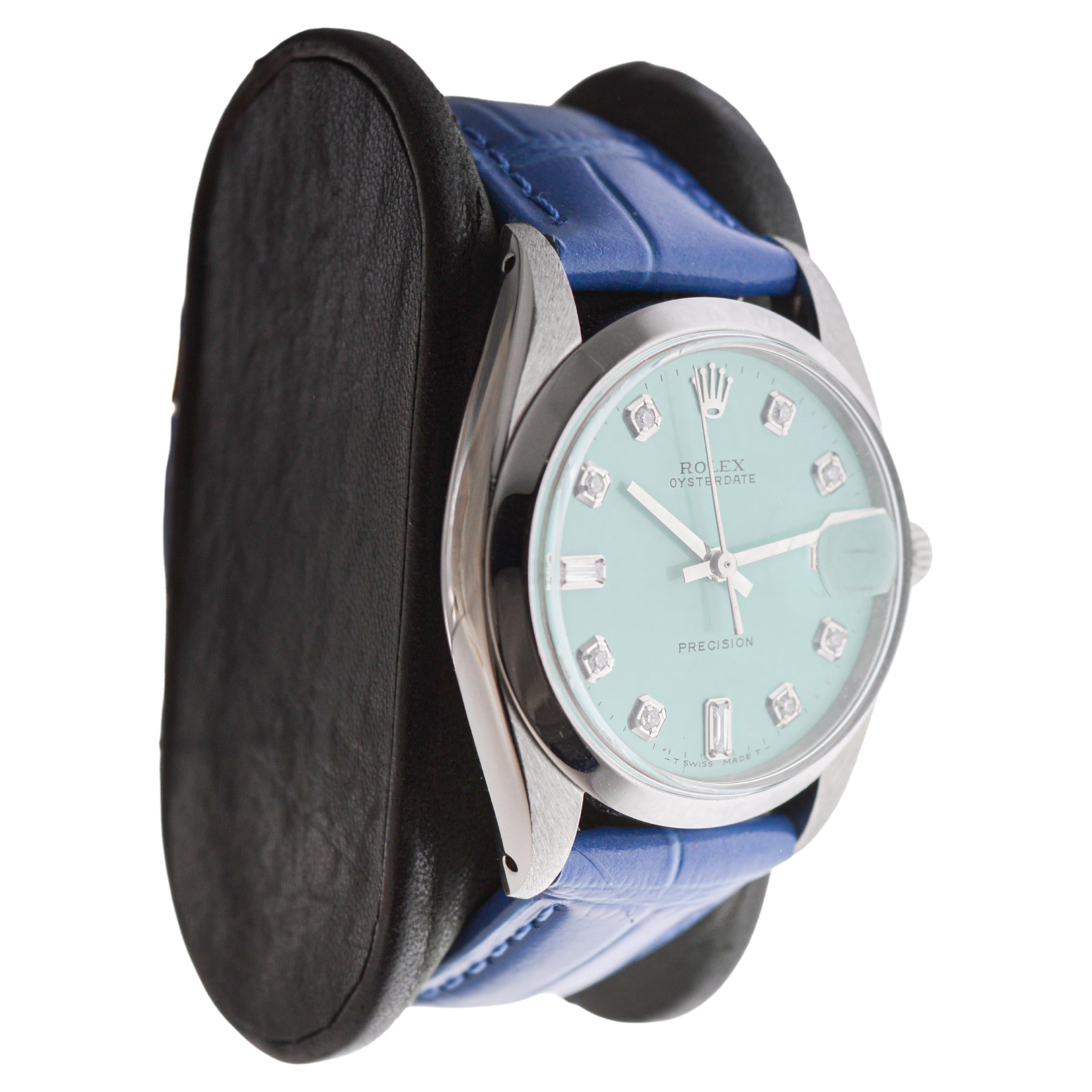 FACTORY / HOUSE: Rolex Watch Company
STYLE / REFERENCE: Oysterdate / Reference 6694
METAL / MATERIAL: Stainless Steel
CIRCA / YEAR: 1960's
DIMENSIONS / SIZE: Length 42mm X Diameter 35mm
MOVEMENT / CALIBER: Manual Winding / 17 Jewels / Caliber 
DIAL
