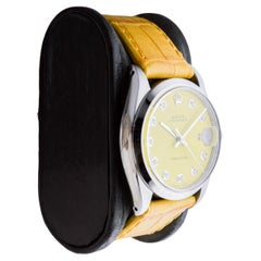 Rolex Stainless Steel Oysterdate with Custom Yellow Dial circa, 1960's