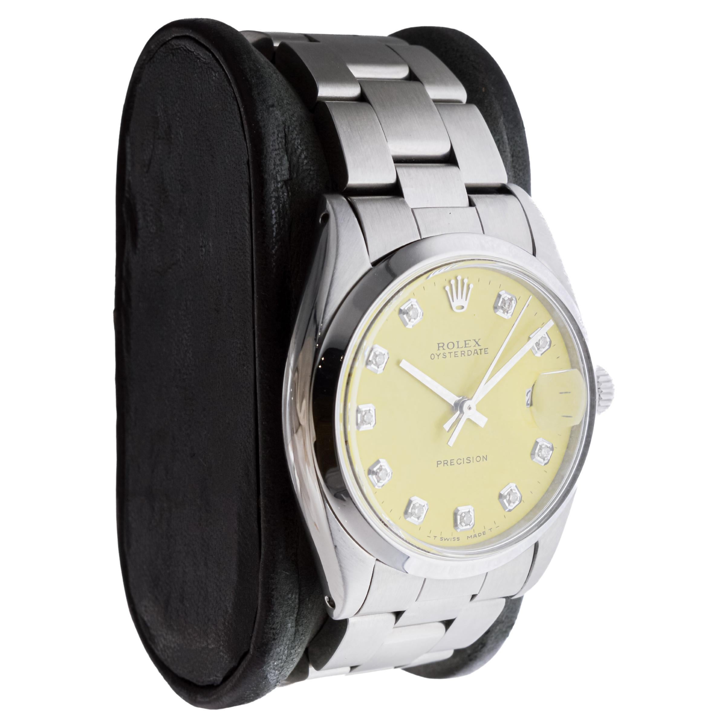 FACTORY / HOUSE: Rolex Watch Company
STYLE / REFERENCE: Oysterdate / Reference 6694
METAL / MATERIAL: Stainless Steel
CIRCA / YEAR: 1960's
DIMENSIONS / SIZE: Length 43mm X Diameter 35mm
MOVEMENT / CALIBER: Manual Winding / 17 Jewels / Caliber