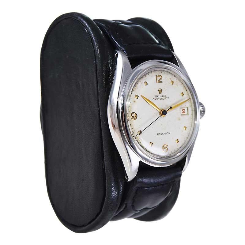 Women's or Men's Rolex Stainless Steel Oysterdate with Original Dial from 1956