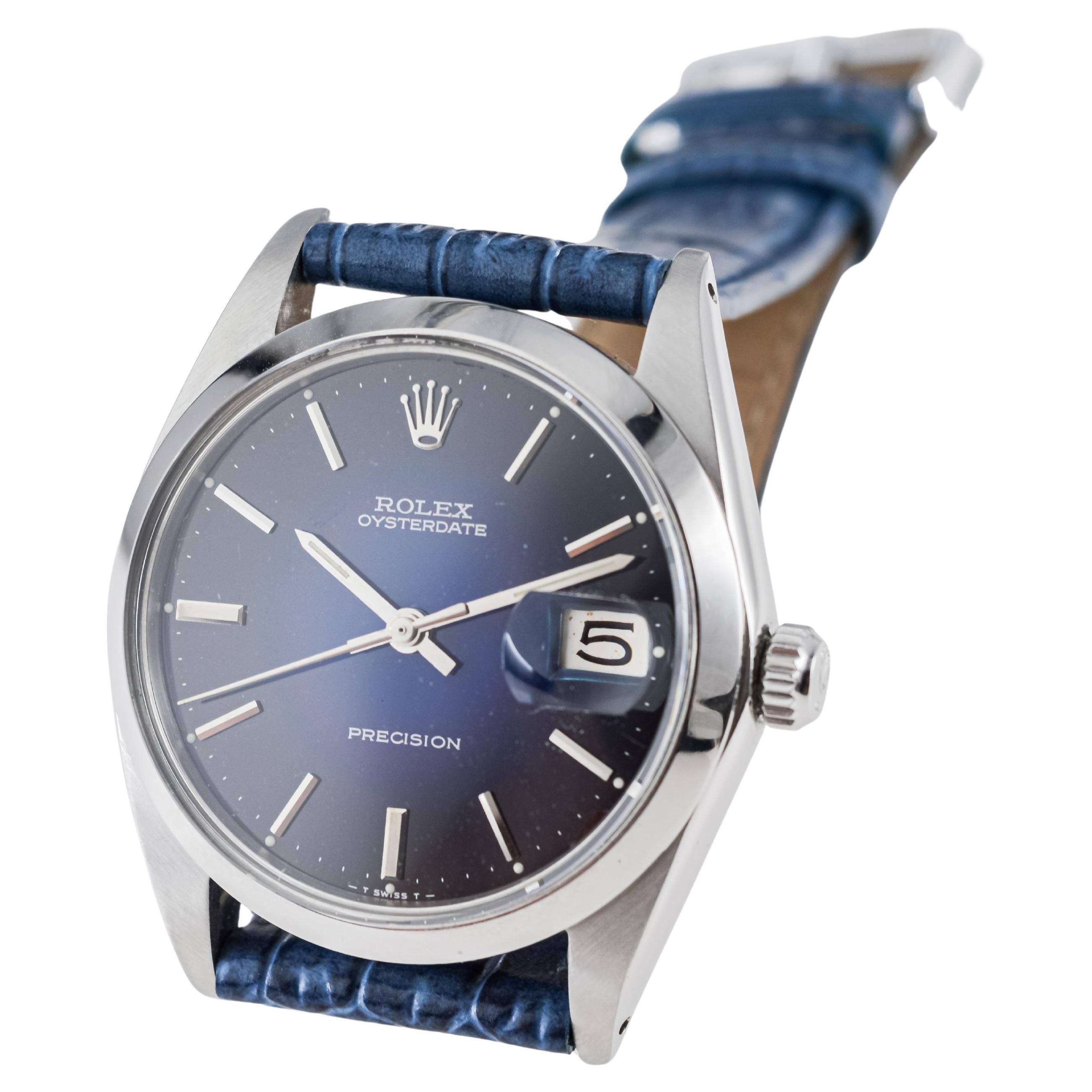 Rolex Stainless Steel Oysterdate with Rare Blue 