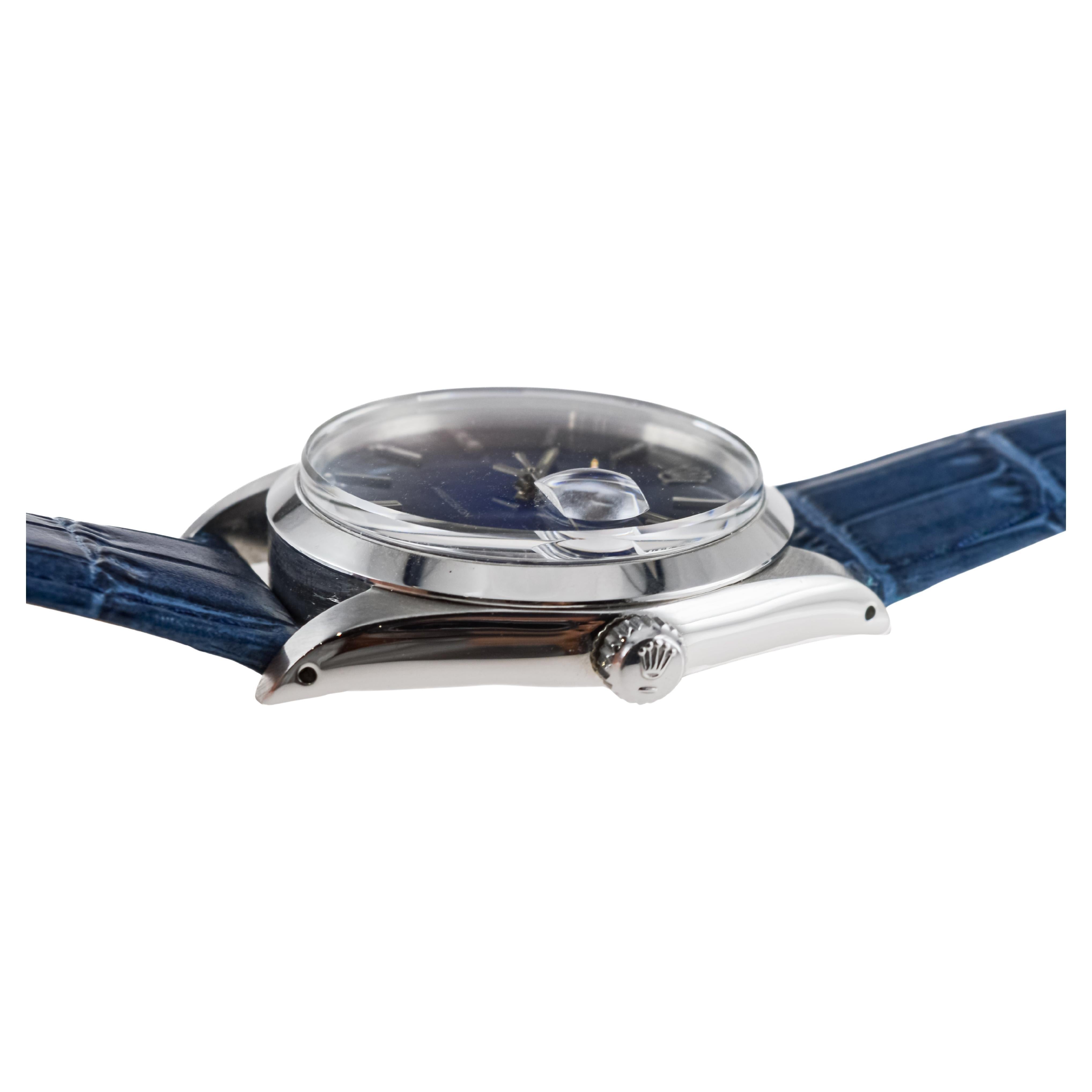 Rolex Stainless Steel Oysterdate with Rare Blue 
