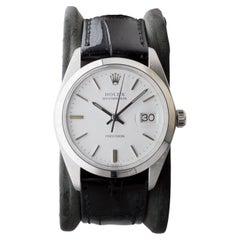 Rolex Oysterdate in acciaio inossidabile con raro quadrante bianco originale, circa, anni '70