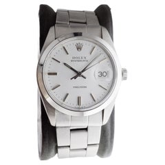 Rolex Stainless Steel Oysterdate with Rare Original White Dial circa, 1970's