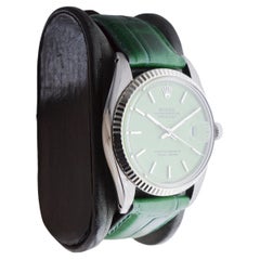 Rolex Stainless Steel Perpetual Datejust with Custom Finished Green Dial 1960's