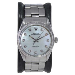 Rolex Stainless Steel Perpetual with Custom Made Mother of Pearl Dial 1960's