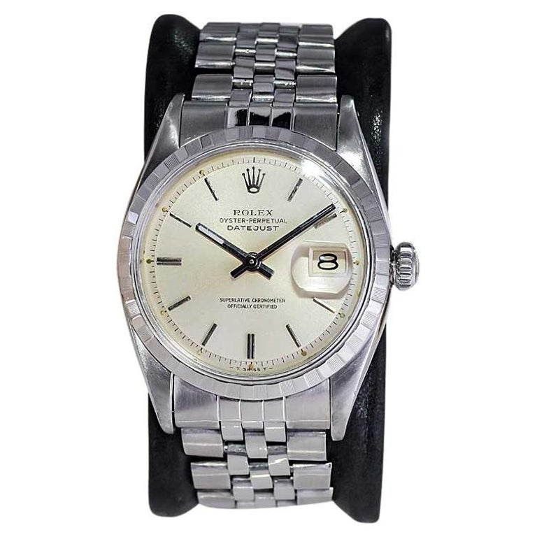 Rolex Stainless Steel Rare Datejust Reference 6605 with Original Dial from  1957 For Sale at 1stDibs | rolex 6605, 6605 rolex, rolex datejust 6605