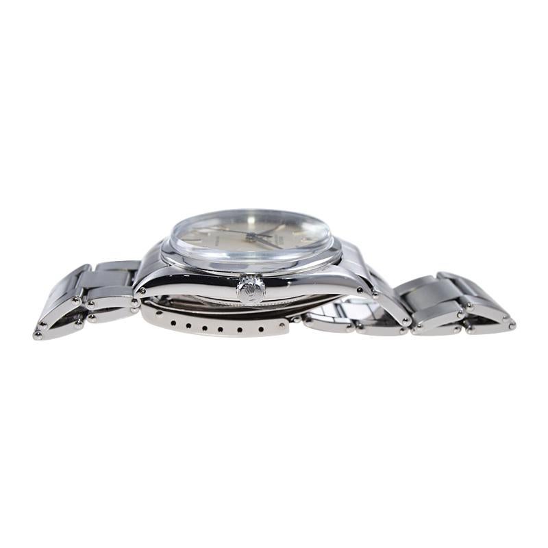 Rolex Edelstahl Seltener früher Air King mit original patiniertem Zifferblatt Anfang der 60er Jahre im Angebot 12