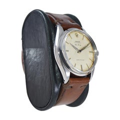 Rolex Stainless Steel Rare Early Air King with Original Patinated Dial Early 60s