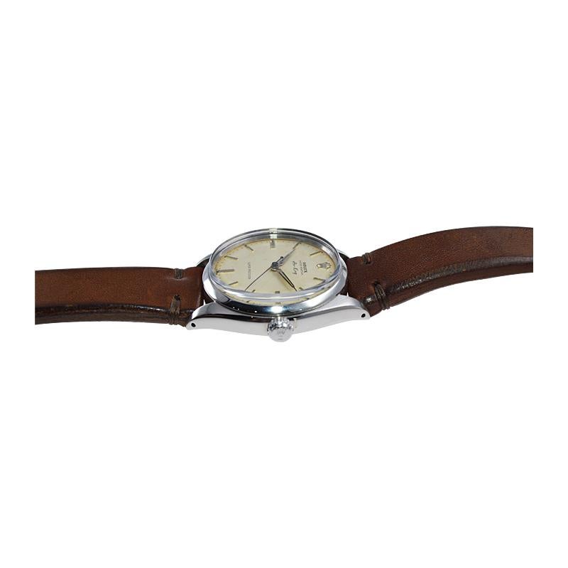 Rolex Edelstahl Seltener früher Air King mit original patiniertem Zifferblatt Anfang der 60er Jahre im Angebot 3