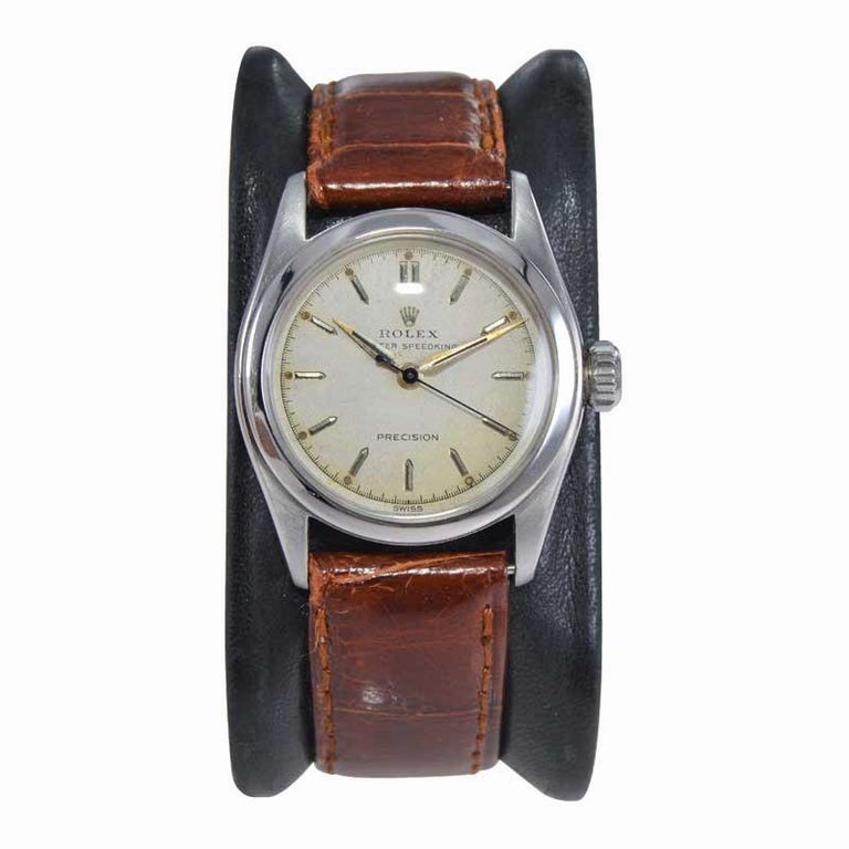 Rolex Oyster SpeedKing S/N 861961 Manufactured in 1951 Stainless Steel Watch 1951 Rolex Oyster Speedking Bubbleback 6020 Stainless Steel main image 3