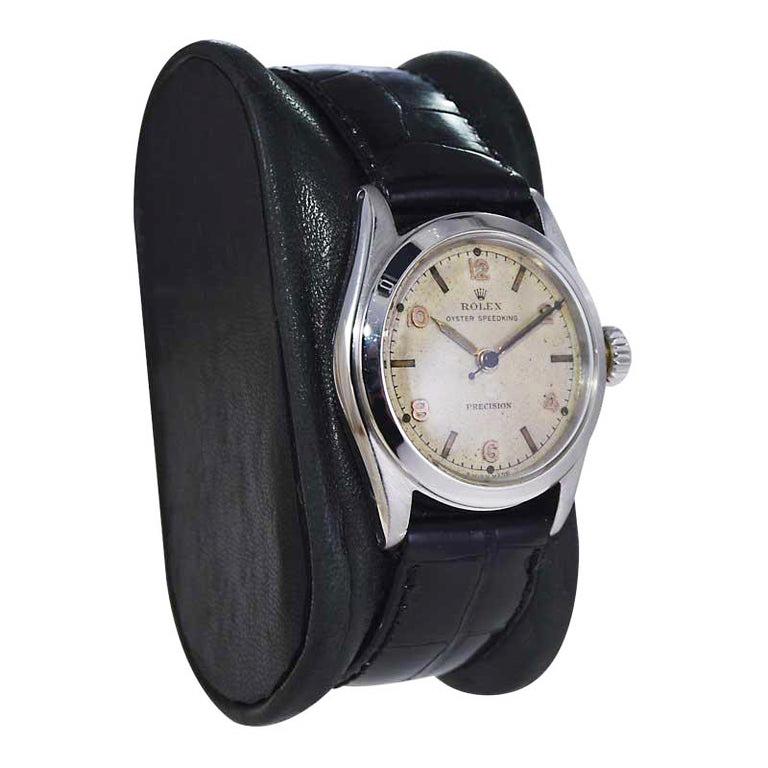 Rolex Edelstahl- Speedking-Uhr aus Edelstahl mit Original Zifferblatt und Hand von 1947 (Modernistisch) im Angebot