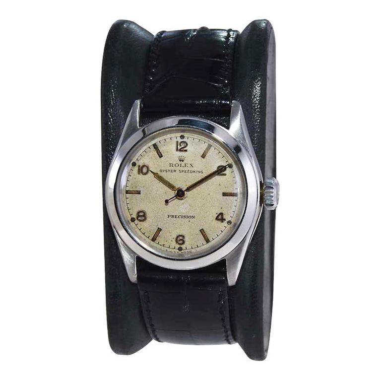 Rolex Edelstahl- Speedking-Uhr aus Edelstahl mit Original Zifferblatt und Hand von 1947 für Damen oder Herren im Angebot