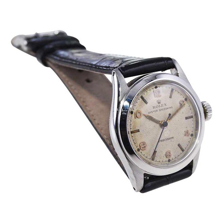 Rolex Edelstahl- Speedking-Uhr aus Edelstahl mit Original Zifferblatt und Hand von 1947 im Angebot 2