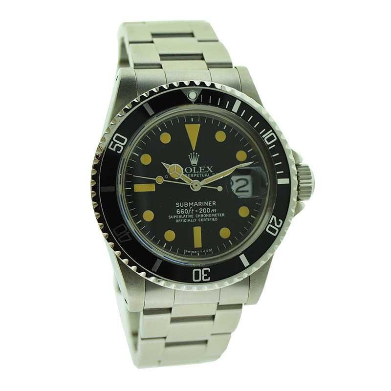 Rolex Stainless Steel Sub Mariner with Original Dial and Factory Service, 1978