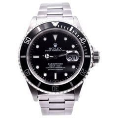 Retro Rolex Stainless Steel Submariner Black Dial Men’s Watch Ref 16610