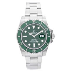 Used Rolex Stainless Steel Submariner Green Dial Automatic Wristwatch Ref 116610LV